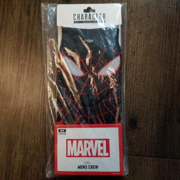 Marvel Miles Morales Spider-man 360 Crew Socks - Picture 1 of 5